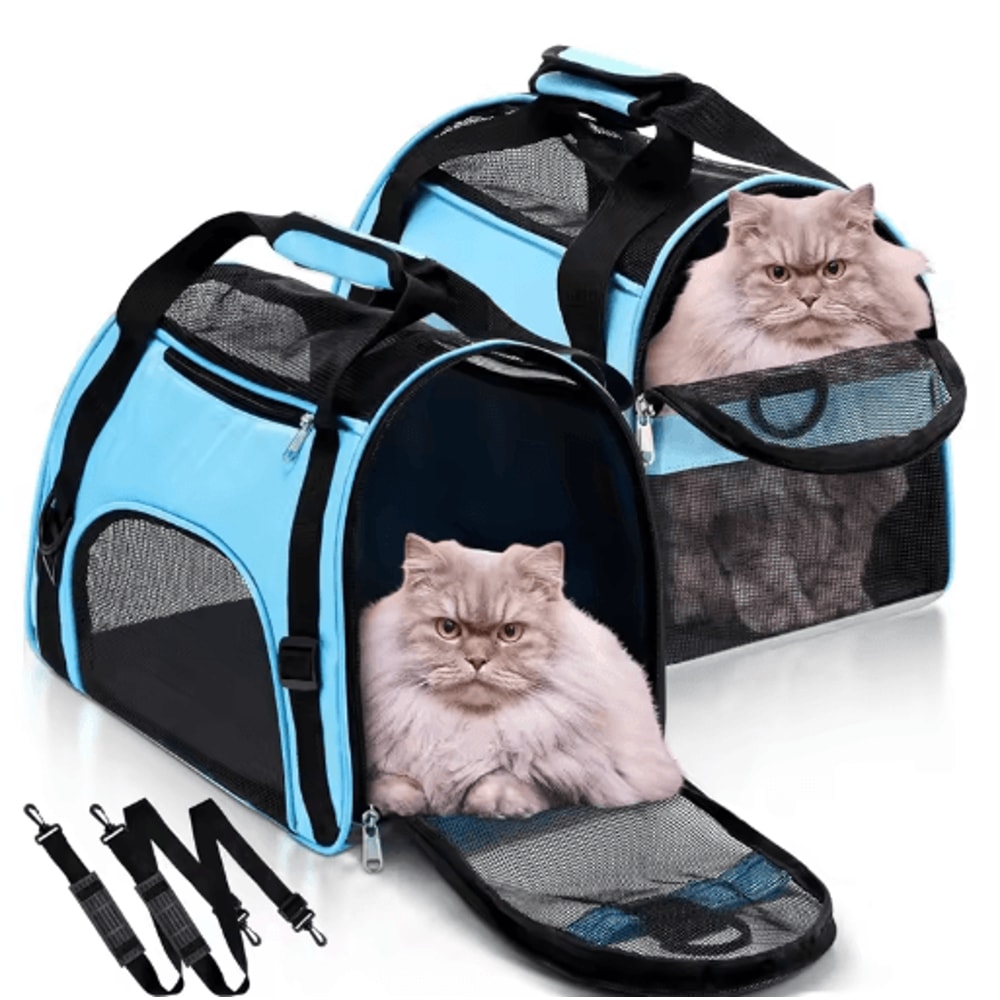 TravelEase Foldable Pet Carrier Bag For Cats Small Dogs 0