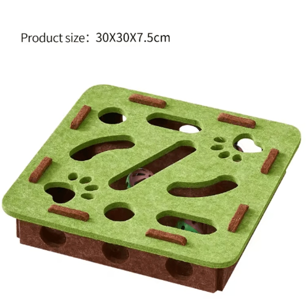 PurrMaze Interactive Felt Cat Maze Box With Bell Ball 3