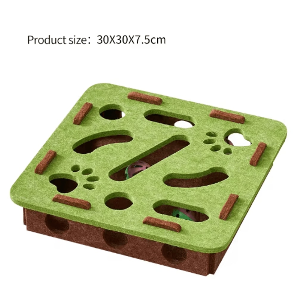 PurrMaze Interactive Felt Cat Maze Box With Bell Ball 4