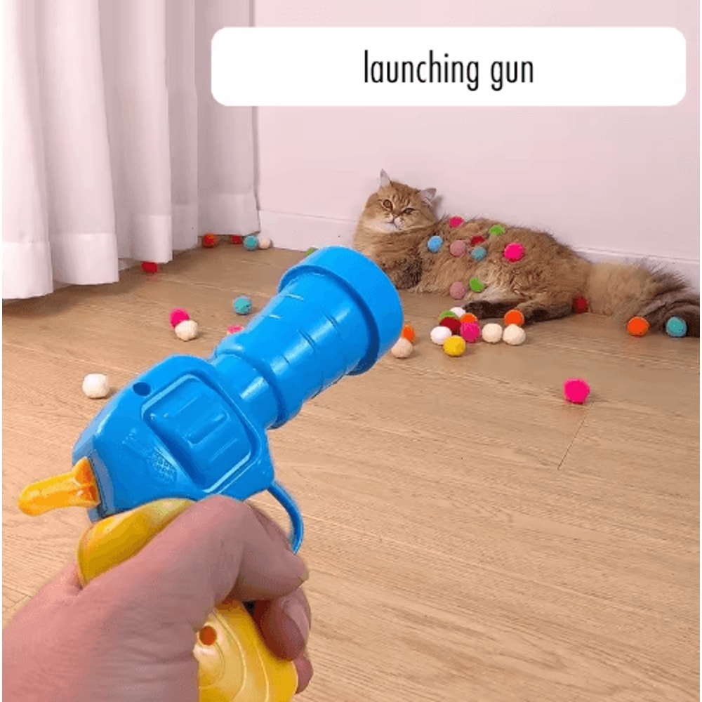 Bounce Blast Interactive Cat Toy Launcher With Plush Ball 1