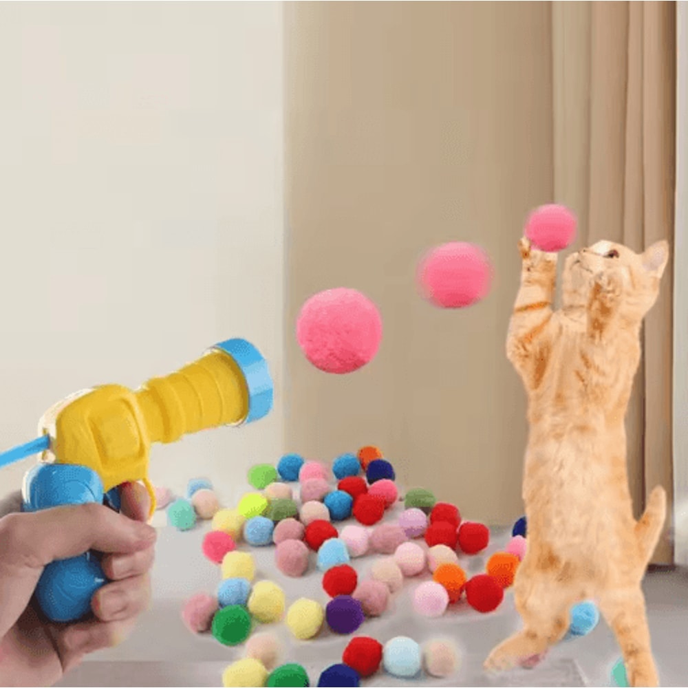 Bounce Blast Interactive Cat Toy Launcher With Plush Ball 10