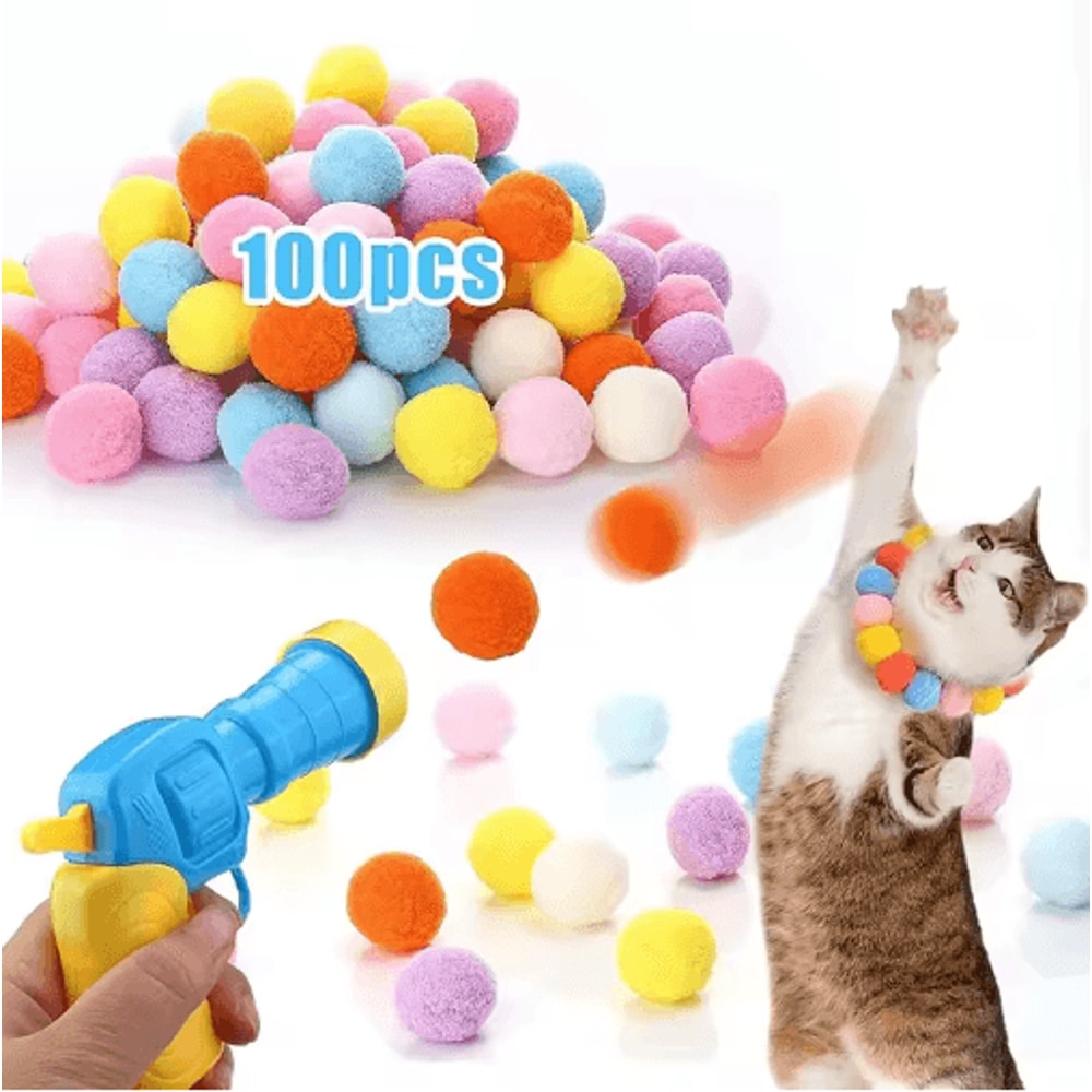 Bounce Blast Interactive Cat Toy Launcher With Plush Ball 0