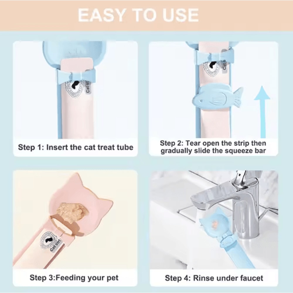 Lick Ease Long Handle Wet Food Feeder Spoon For Cats 10