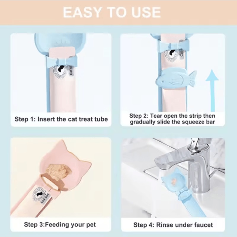 Lick Ease Long Handle Wet Food Feeder Spoon For Cats 10