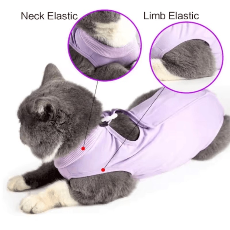 Comfort Care Soft Cat Recovery Suit For Post Surgery Healing 8