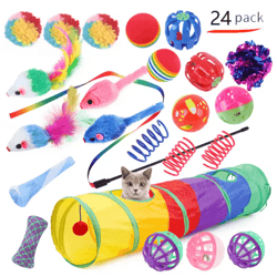 play paws 12–24 piece interactive cat toy variety set