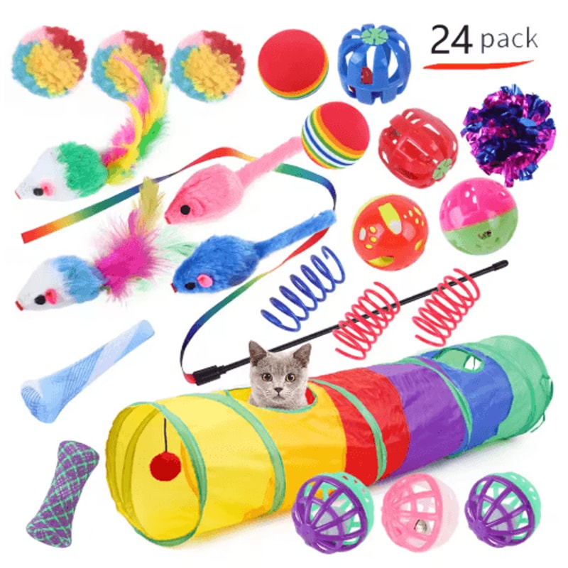Play Paws 1224 Piece Interactive Cat Toy Variety Set 0