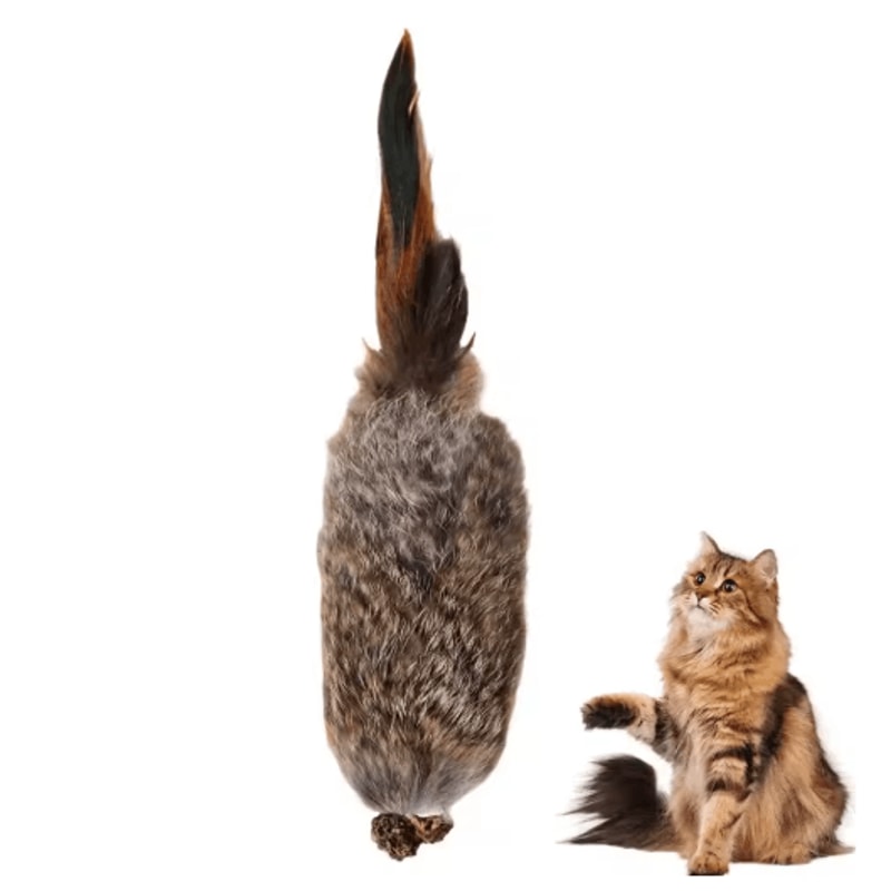 Fluffy Hunt Faux Rabbit Fur Cat Kicker Toy For Interactive Play 3