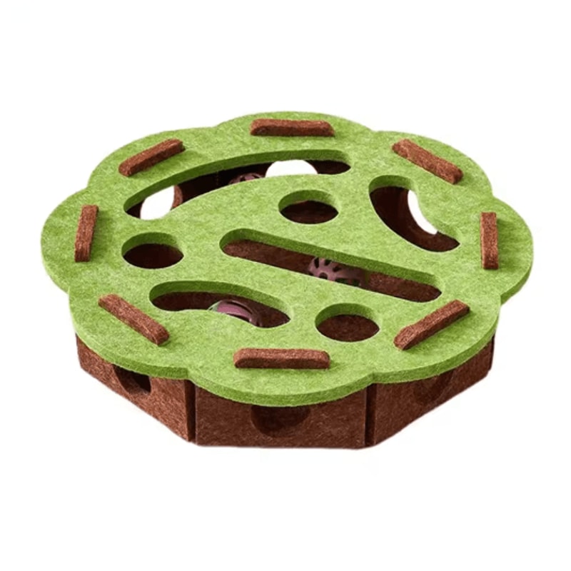 Interactive Cat Puzzle Maze Scratcher Toy With Bell For Mental Enrichment 1