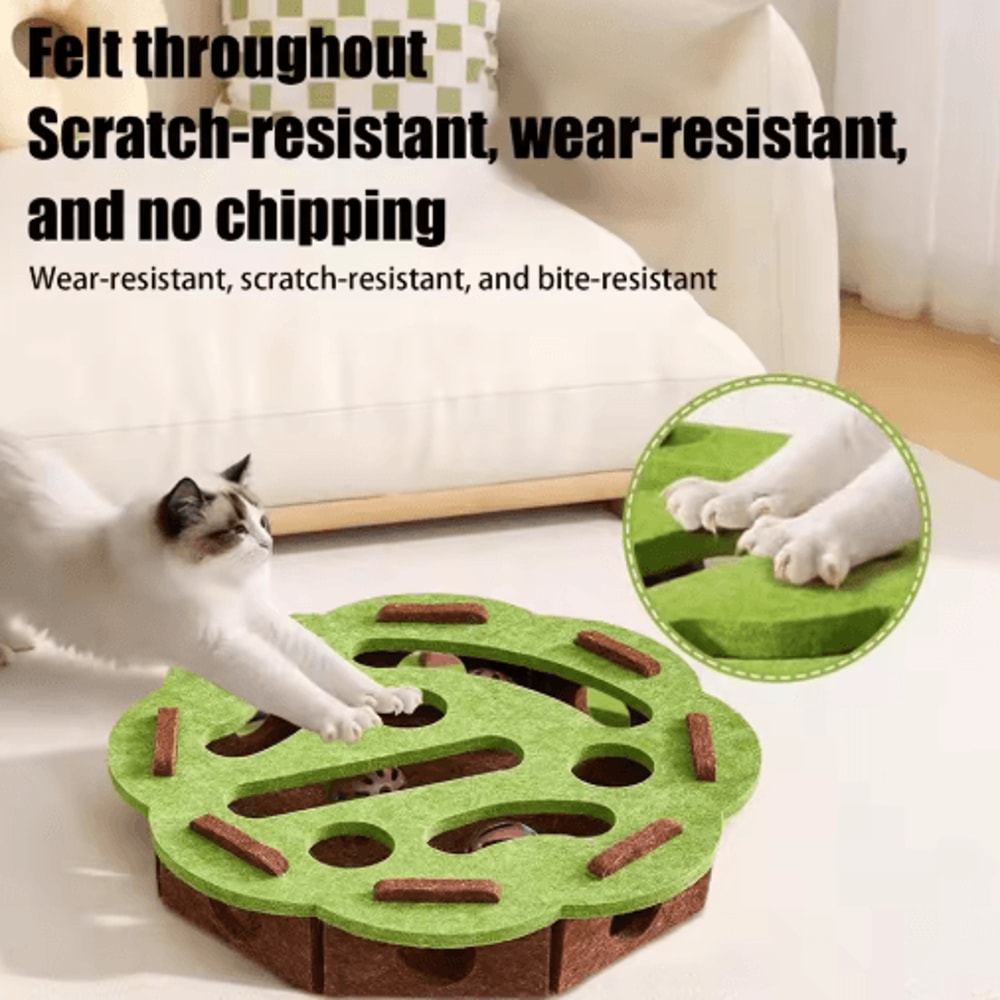 Interactive Cat Puzzle Maze Scratcher Toy With Bell For Mental Enrichment 3