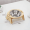 Elevated Stainless Steel Pet Feeding Bowl Set With Wooden Stand 2