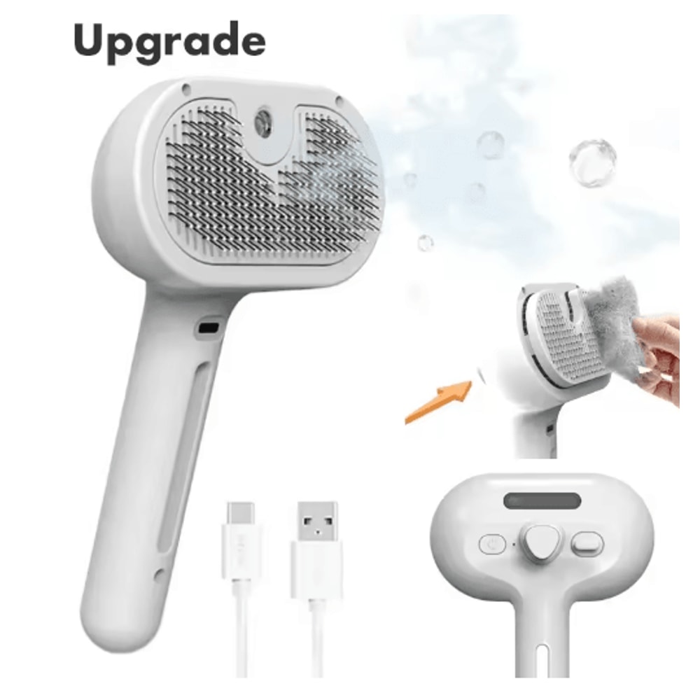 Steam Groom 3in1 Electric Pet Hair Brush With Spray Massage Function 3