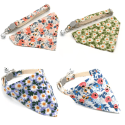 daisy charm adjustable pet bandana collar for cats & small dogs