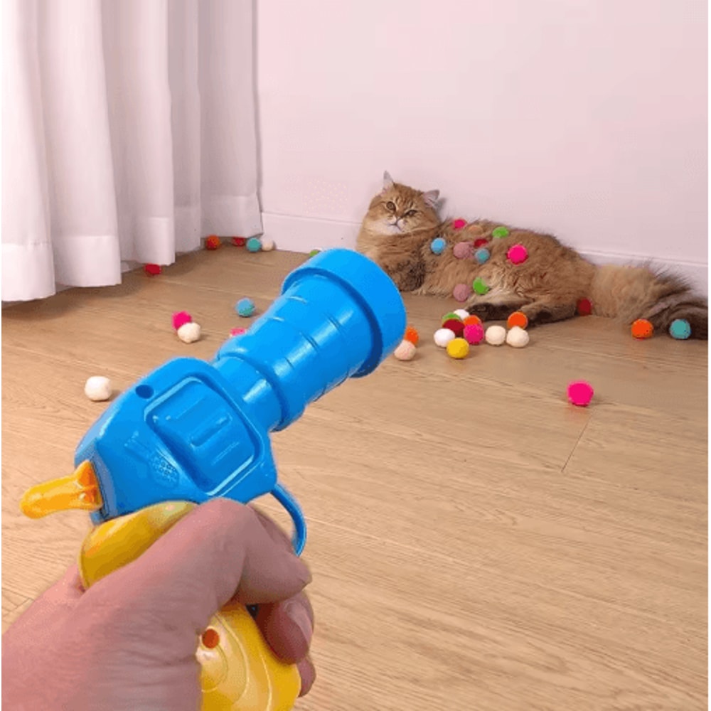 Interactive Cat Ball Launcher Toy With Plush Teaser And Bounce Ball Fun 5