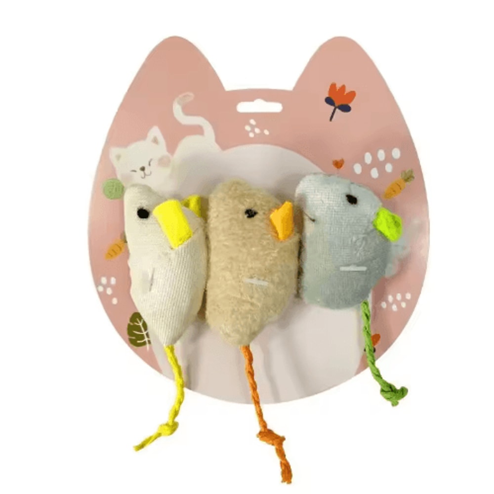 3Piece Plush Mouse Cat Toy Set For Interactive Play And Hunting Fun 5