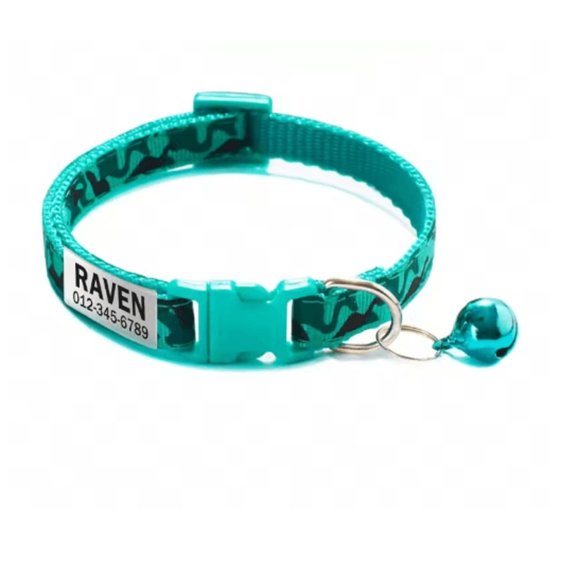 Personalized Camouflage Cat Collar With Custom Name ID Tag And Bell 1