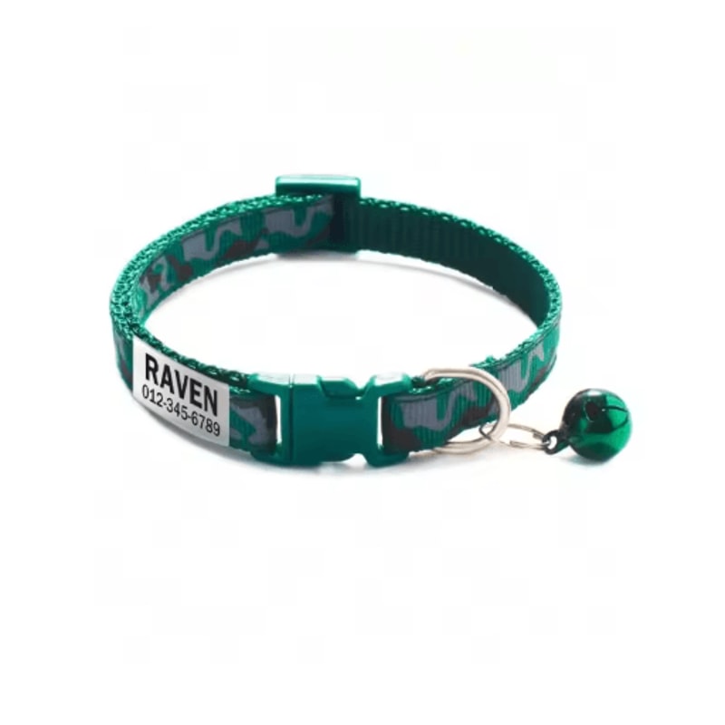 Personalized Camouflage Cat Collar With Custom Name ID Tag And Bell 2