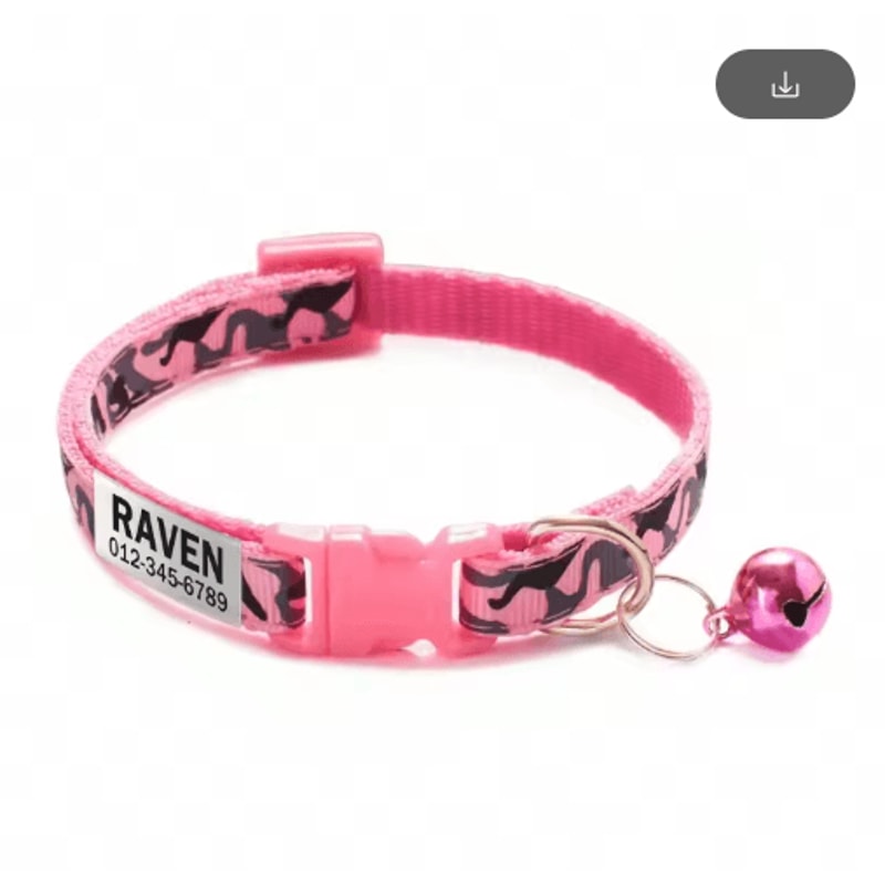 Personalized Camouflage Cat Collar With Custom Name ID Tag And Bell 3