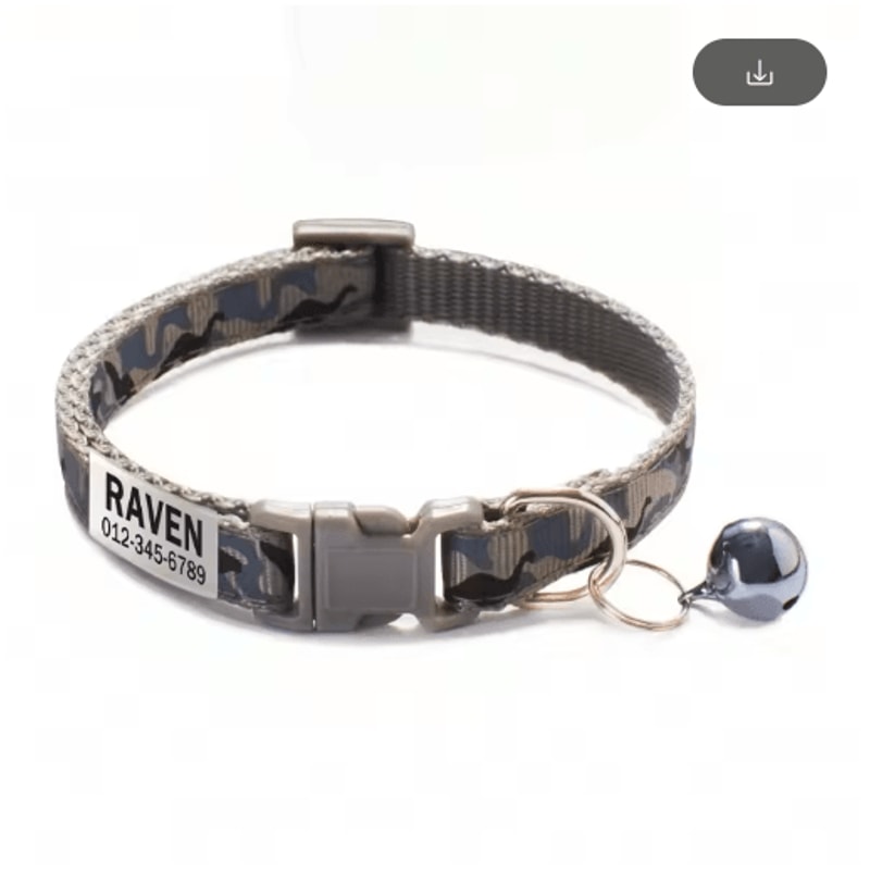Personalized Camouflage Cat Collar With Custom Name ID Tag And Bell 5