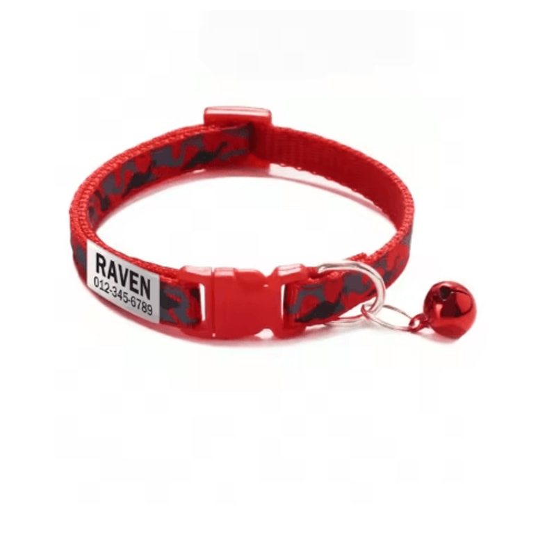 Personalized Camouflage Cat Collar With Custom Name ID Tag And Bell 6