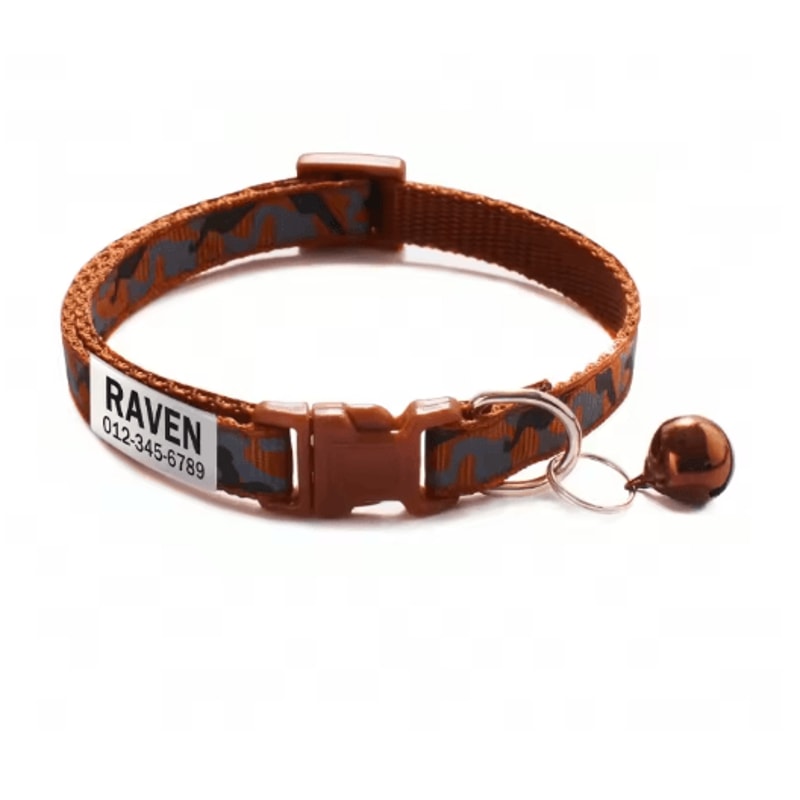 Personalized Camouflage Cat Collar With Custom Name ID Tag And Bell 8