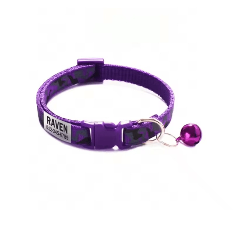 Personalized Camouflage Cat Collar With Custom Name ID Tag And Bell 10