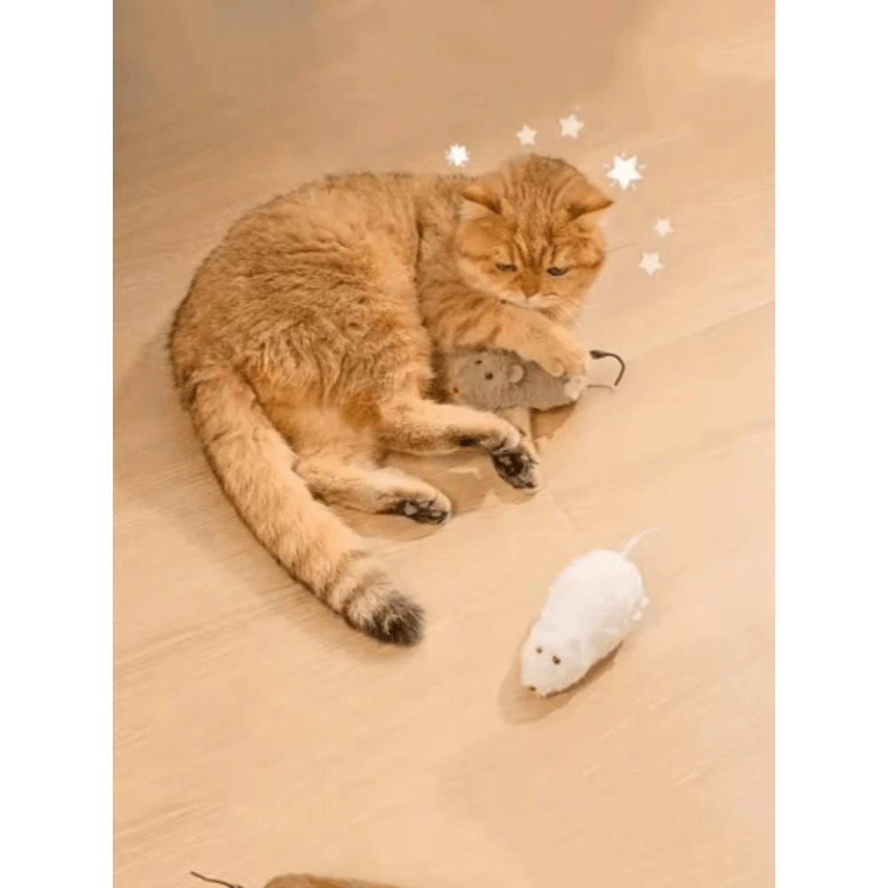 WindUp Plush Mouse Cat Toy With Mechanical Movement For Interactive Play 3