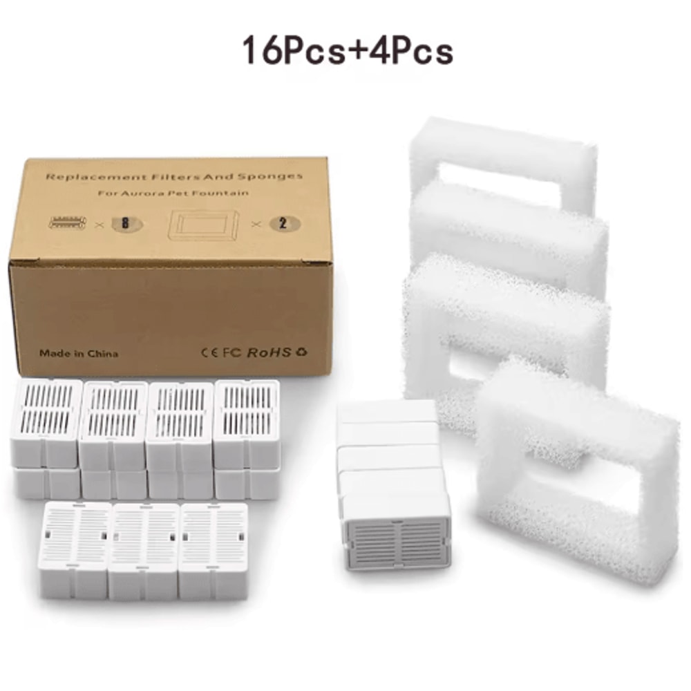 Cat Water Fountain Replacement Filter Set With Carbon And Foam Filters 1