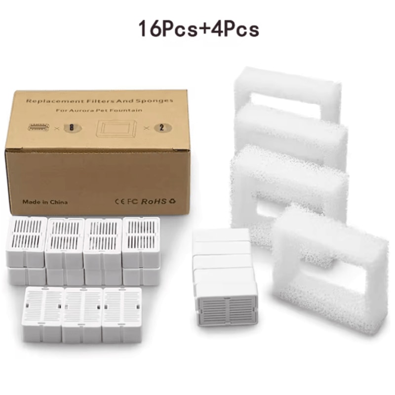 Cat Water Fountain Replacement Filter Set With Carbon And Foam Filters 1