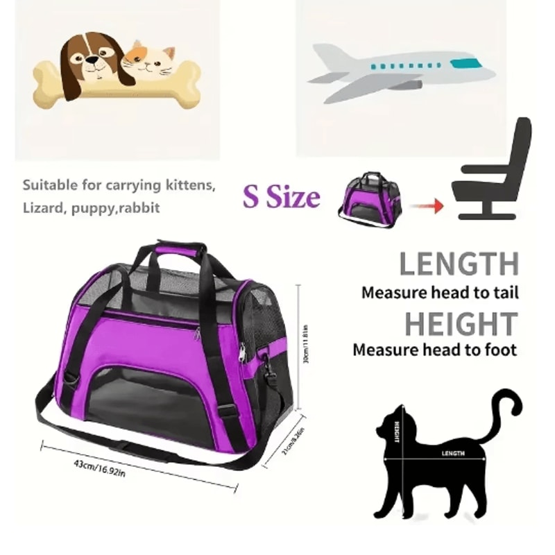Portable Mesh Pet Carrier Bag For Cats And Small Dogs 7