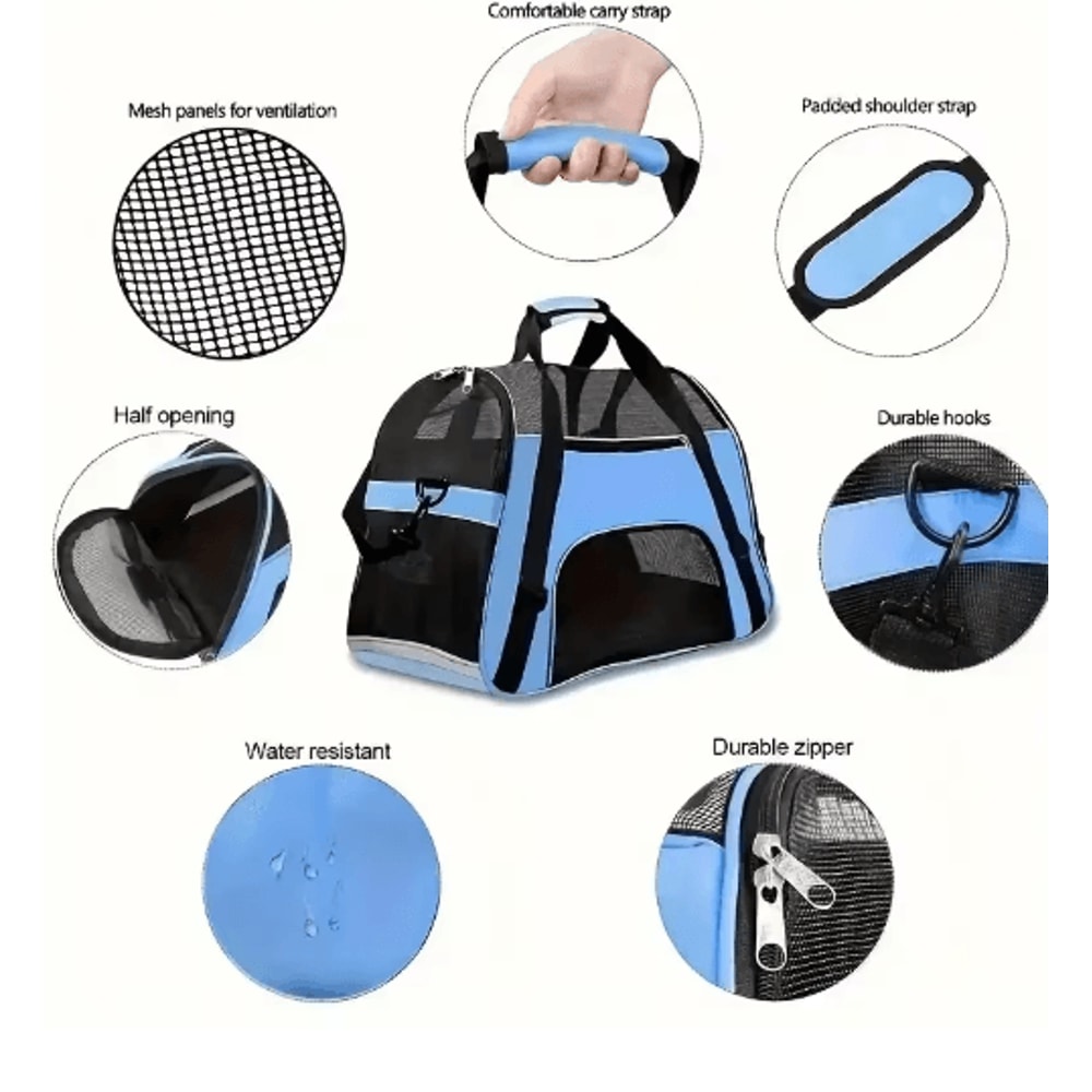 Portable Mesh Pet Carrier Bag For Cats And Small Dogs 11