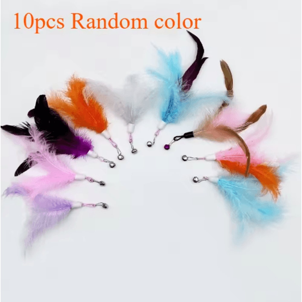 Feather Bell Replacement Heads For Cat Teaser Wands 3 To 10 Pack 1