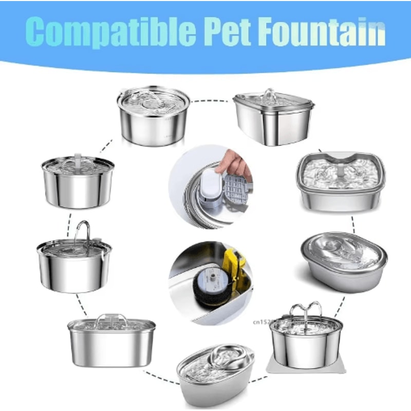 Activated Carbon Cat Water Fountain Filters For Stainless Steel Pet Water Dispensers 4