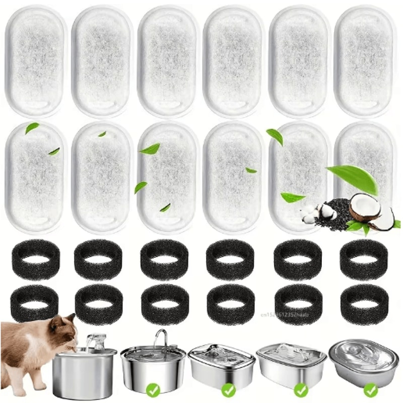 Activated Carbon Cat Water Fountain Filters For Stainless Steel Pet Water Dispensers 0