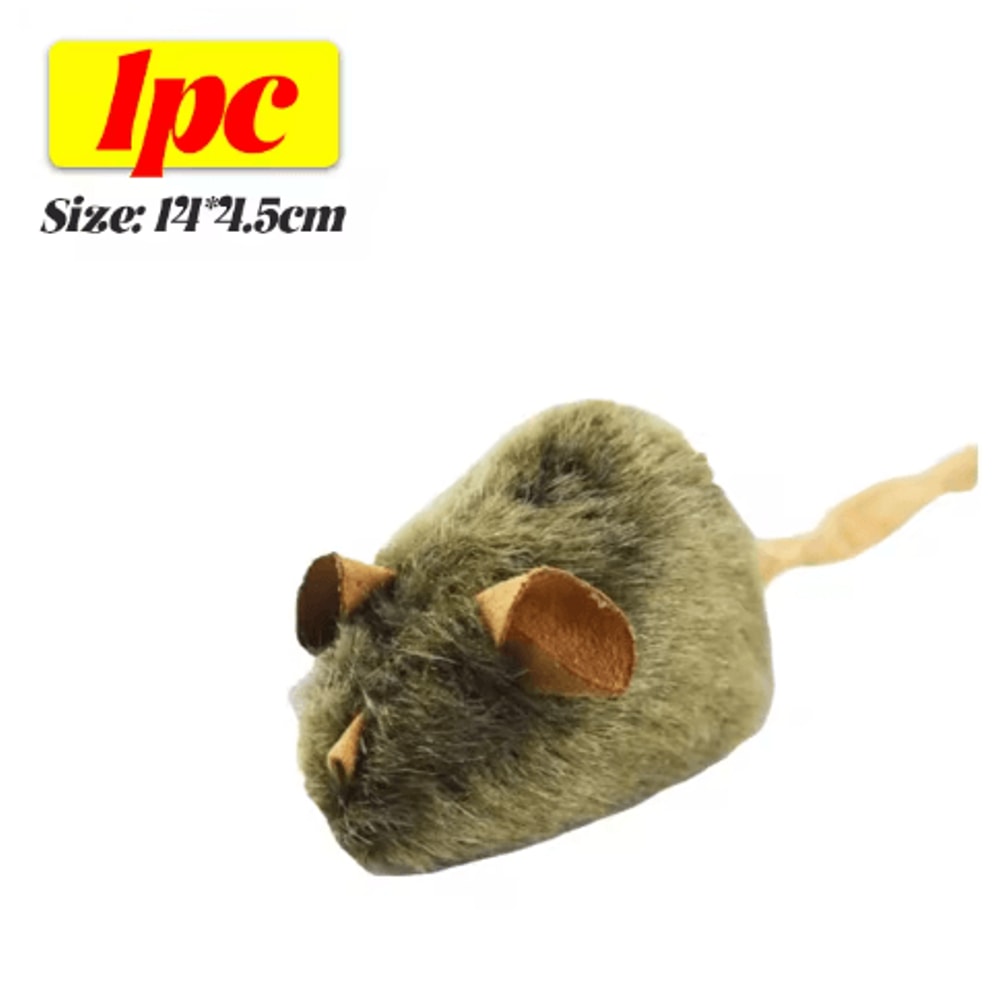 Interactive Plush Mouse Cat Toy With Realistic Squeaky Design 2