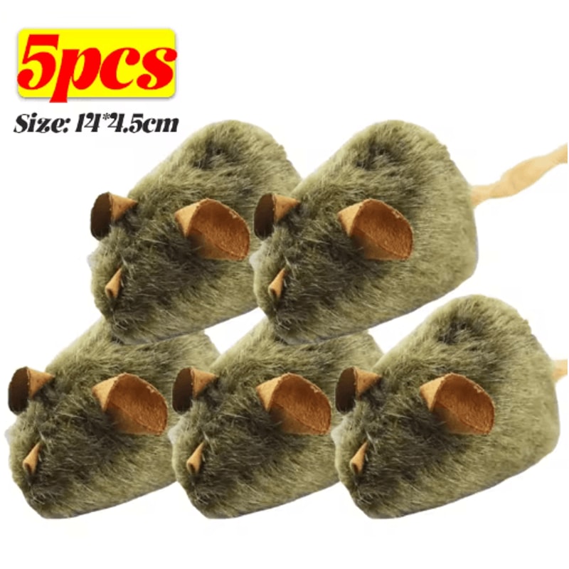 Interactive Plush Mouse Cat Toy With Realistic Squeaky Design 4