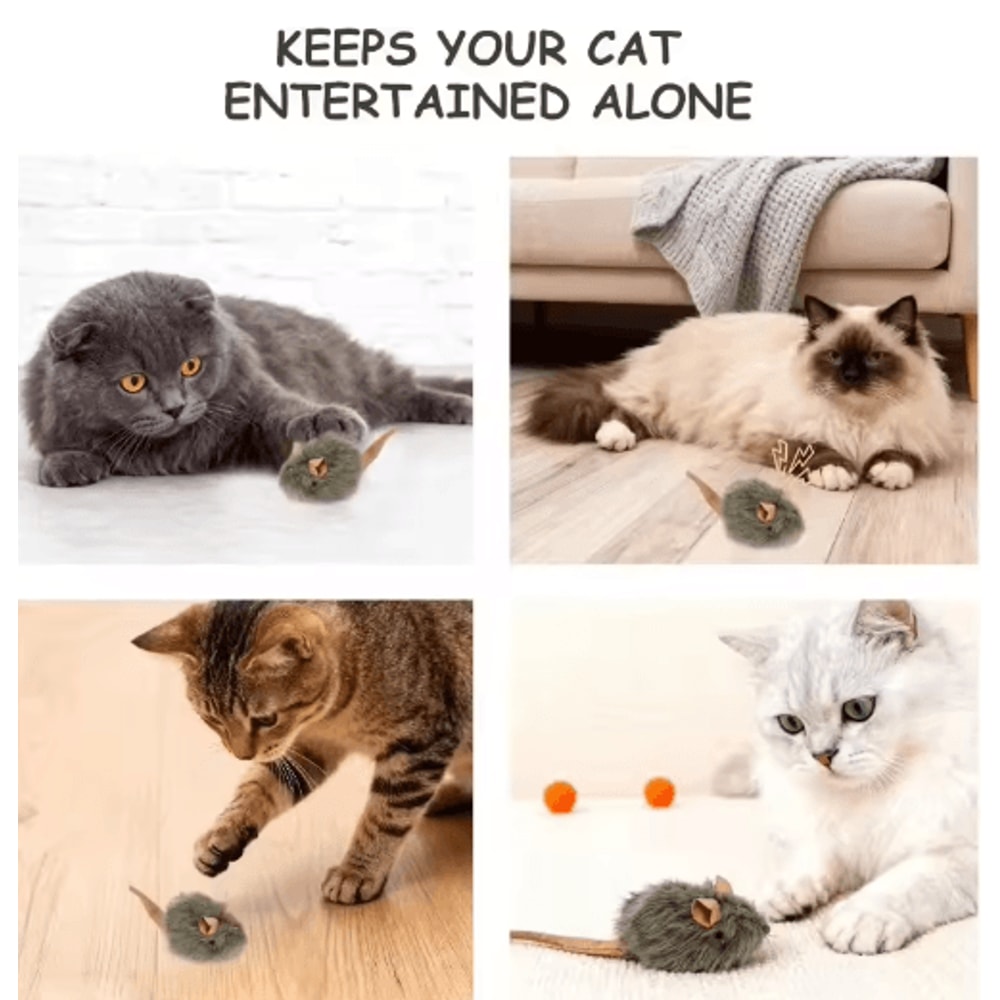 Interactive Plush Mouse Cat Toy With Realistic Squeaky Design 5