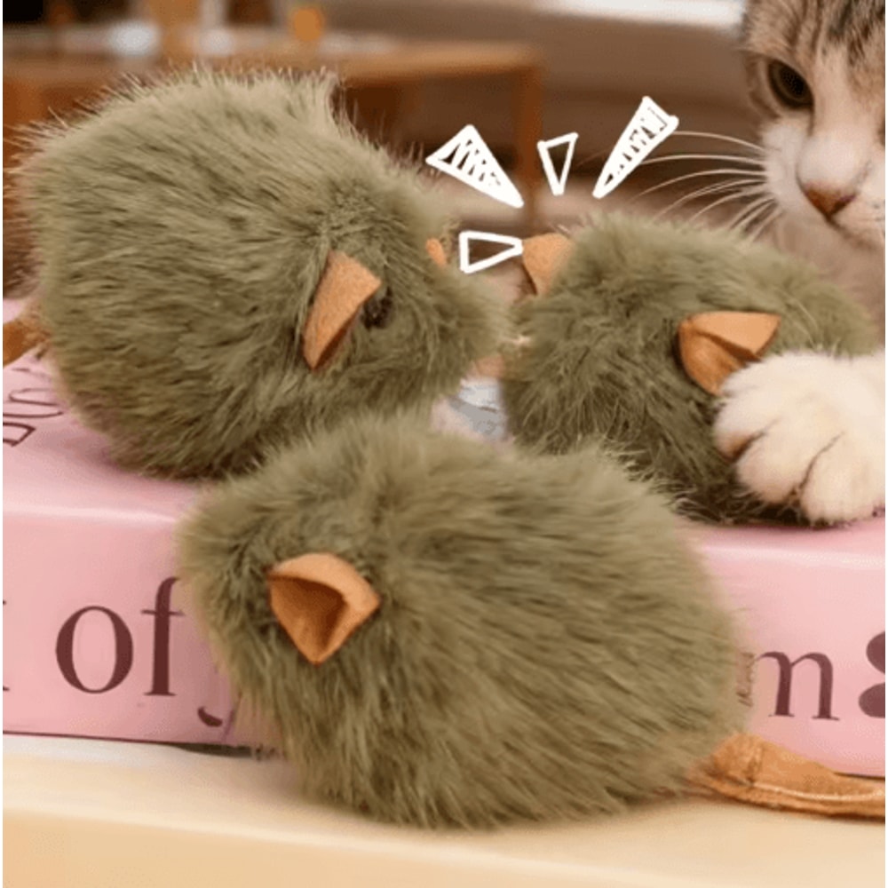 Interactive Plush Mouse Cat Toy With Realistic Squeaky Design 8