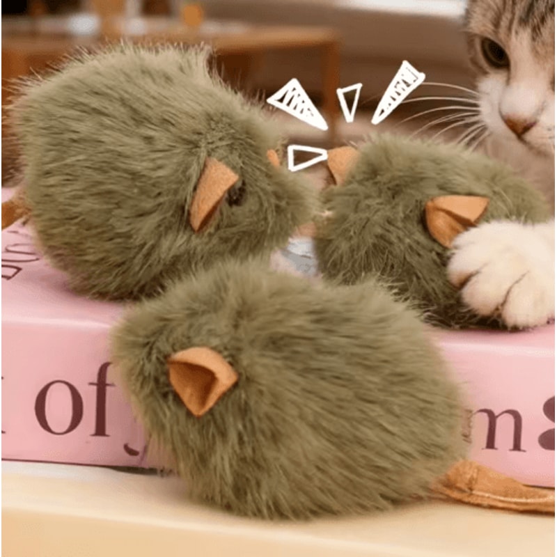 Interactive Plush Mouse Cat Toy With Realistic Squeaky Design 8