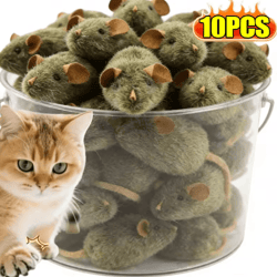 interactive plush mouse cat toy with realistic squeaky design