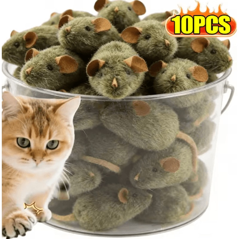 Interactive Plush Mouse Cat Toy With Realistic Squeaky Design 0