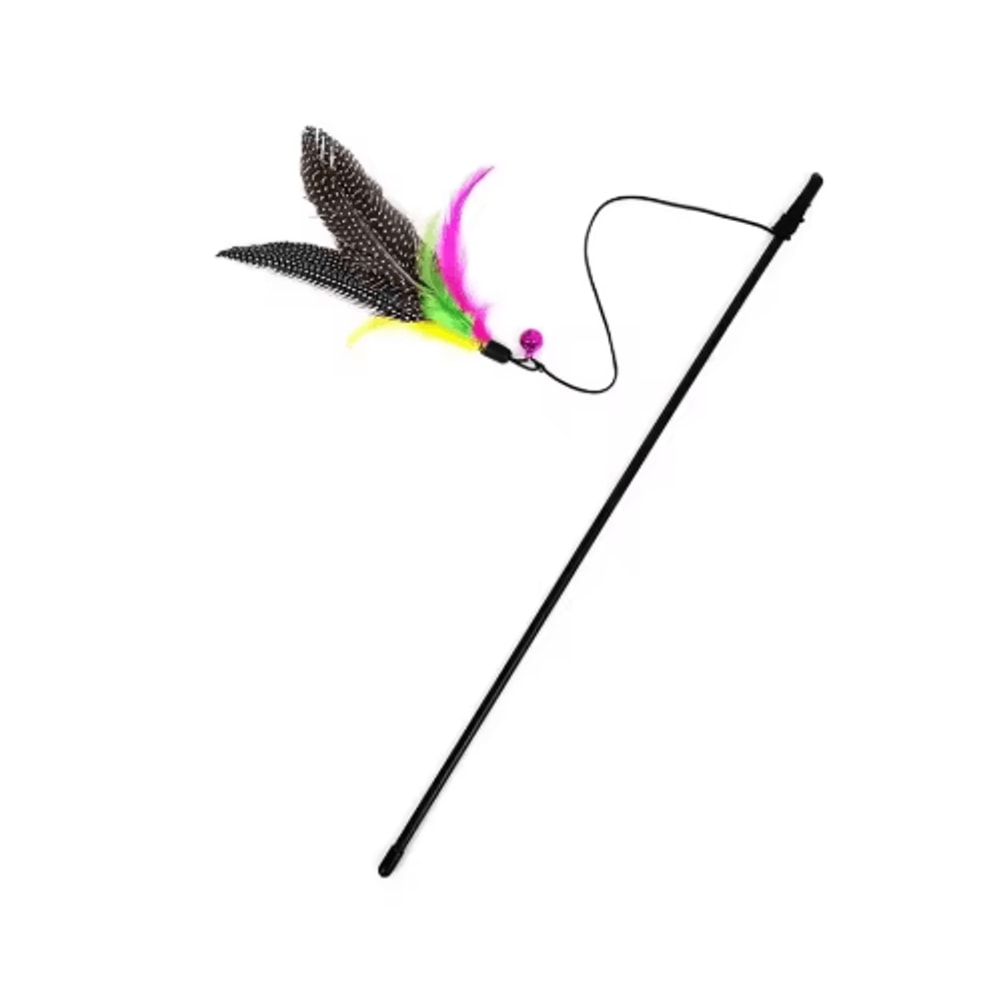 Interactive Cat Teaser Wand With Feather And Bell For Active Play 2