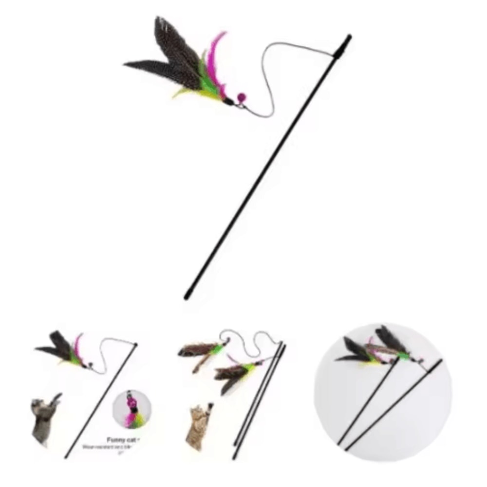 Interactive Cat Teaser Wand With Feather And Bell For Active Play 4