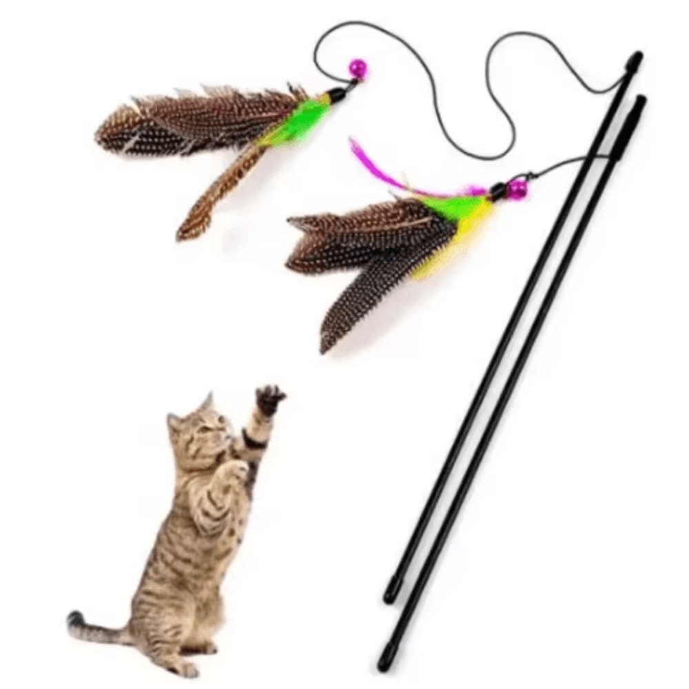 Interactive Cat Teaser Wand With Feather And Bell For Active Play 5