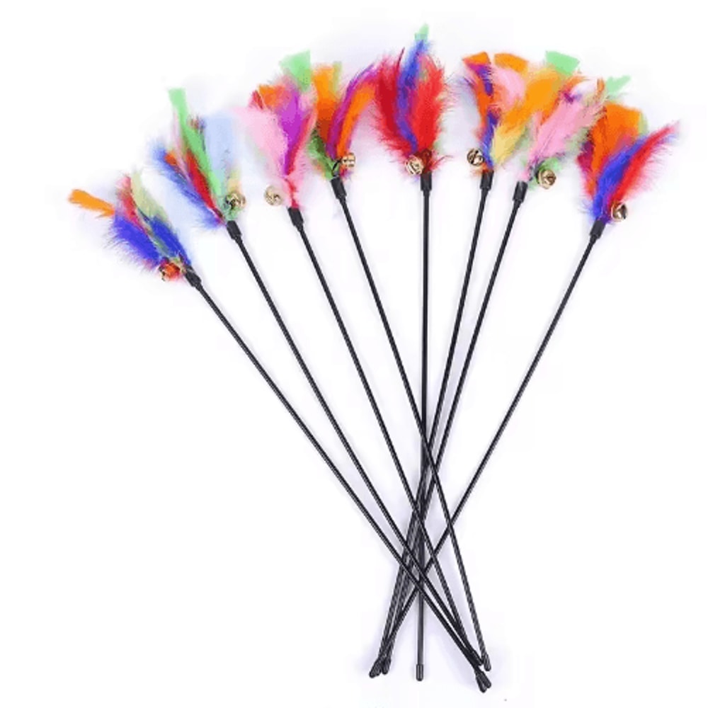 Interactive Cat Teaser Wand With Feather And Bell For Active Play 7