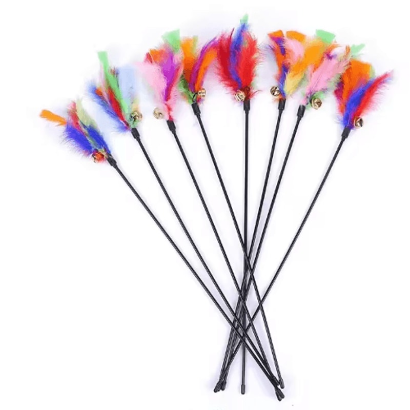 Interactive Cat Teaser Wand With Feather And Bell For Active Play 7