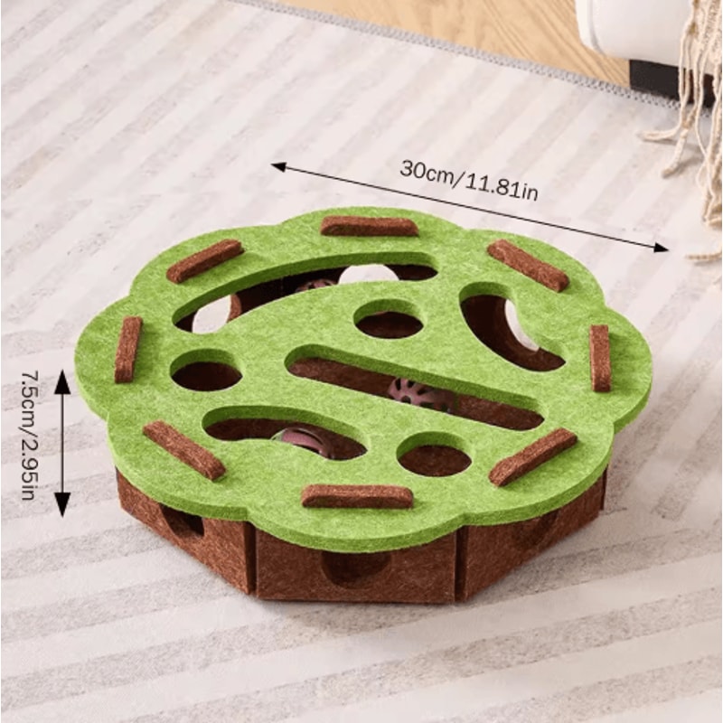 Interactive Felt Cat Puzzle Box Toy With Ball For Indoor Exercise And Enrichment 2