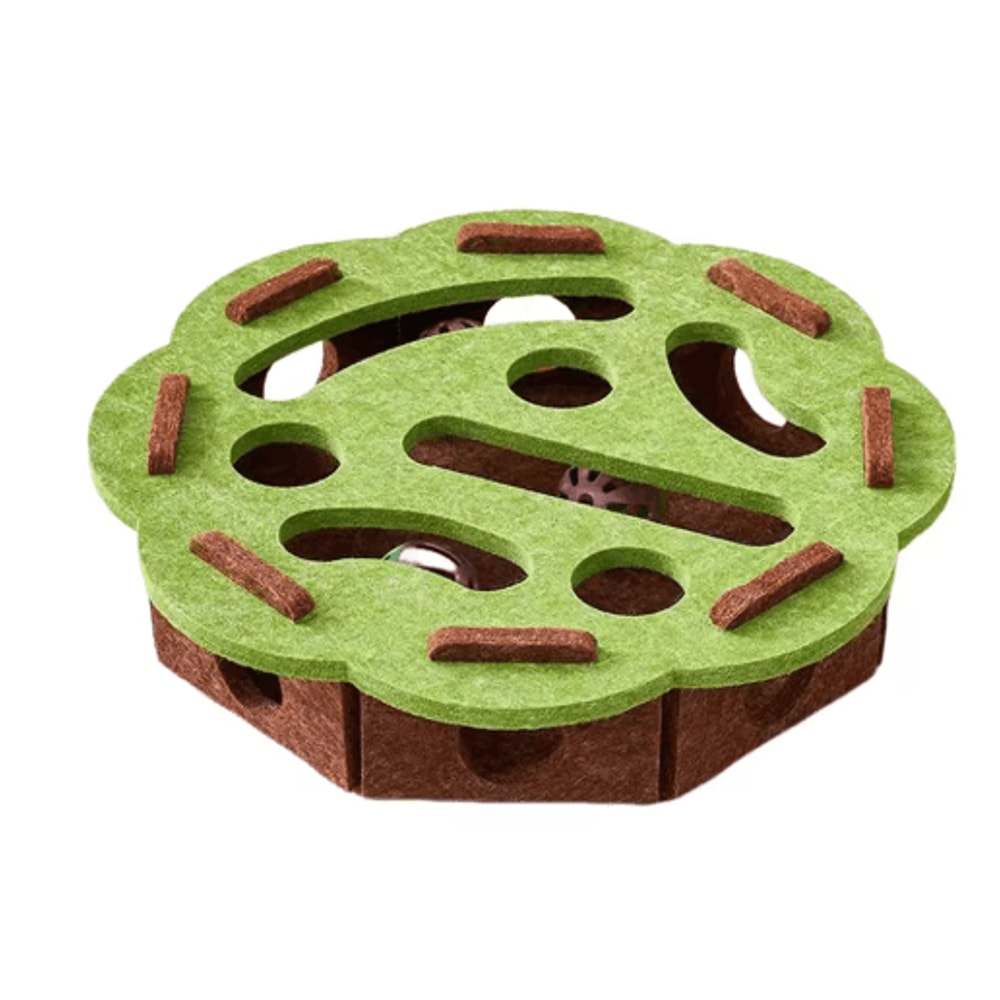 Interactive Felt Cat Puzzle Box Toy With Ball For Indoor Exercise And Enrichment 5