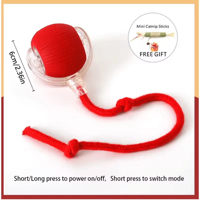 Smart Rolling Catnip Chase Ball USB Rechargeable Interactive Cat Toy 2