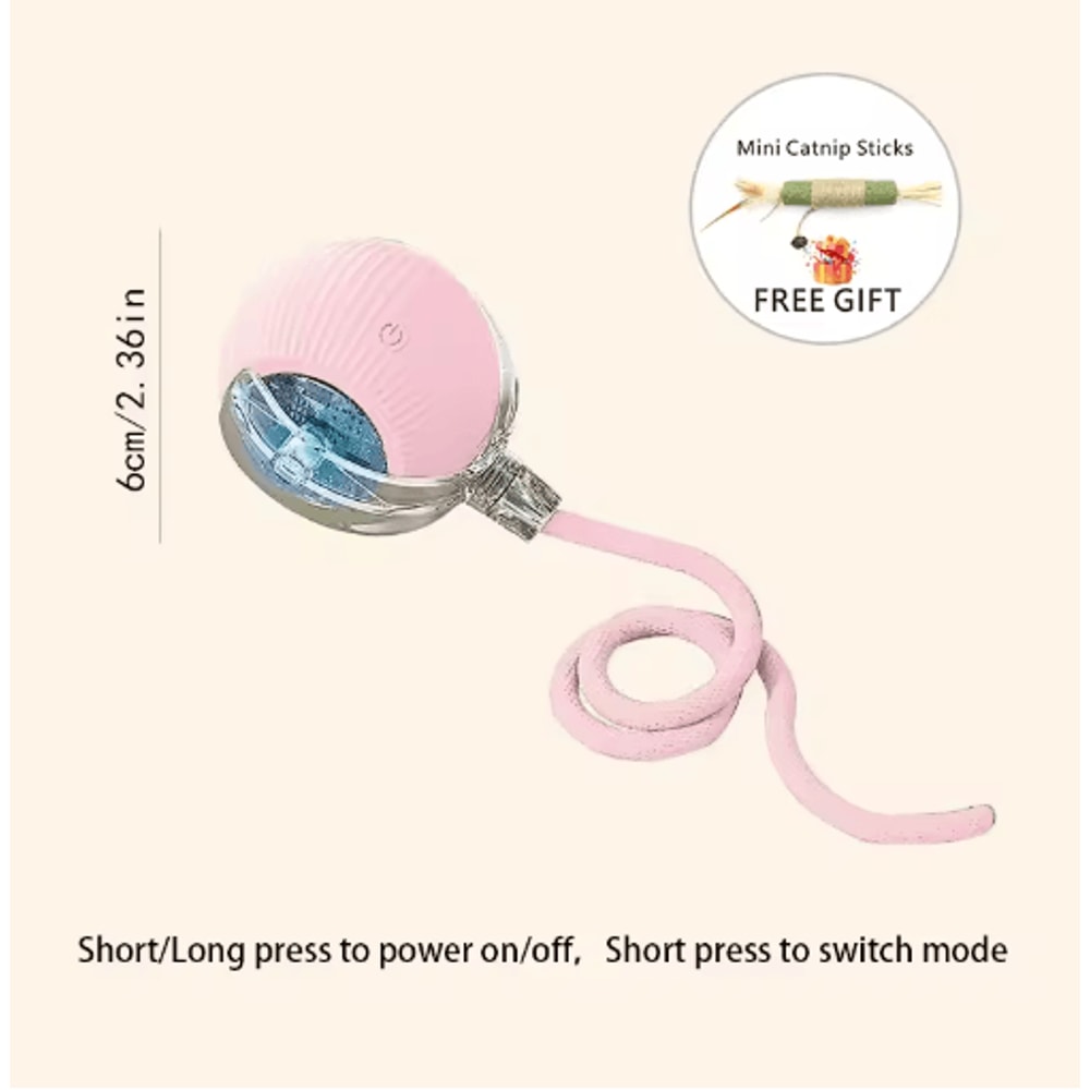 Smart Rolling Catnip Chase Ball USB Rechargeable Interactive Cat Toy 3